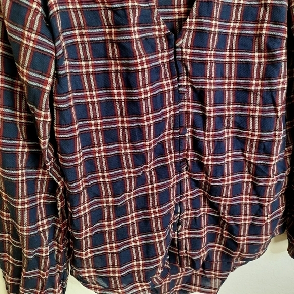 Veronica Beard Peggy Wool-Bend Top Buttons-Up Plaid V-Neck sz 6 - Picture 5 of 10